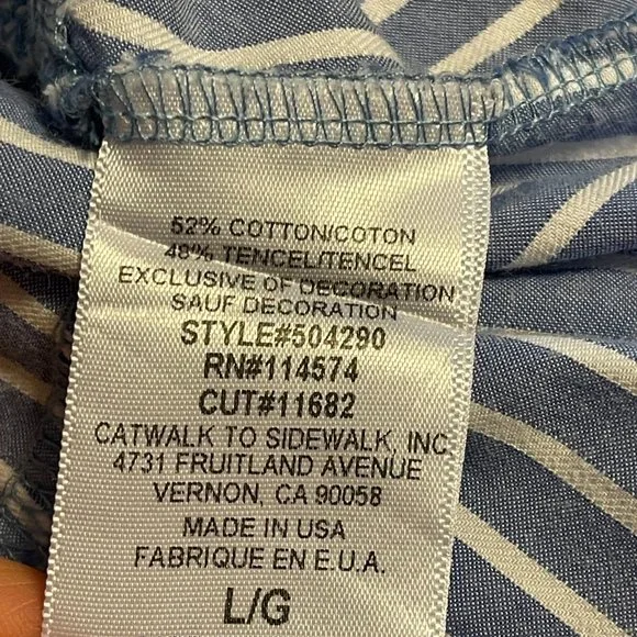 Anthropologie Pleione Pinstripe Bell Sleeve Blouse - Picture 6 of 7